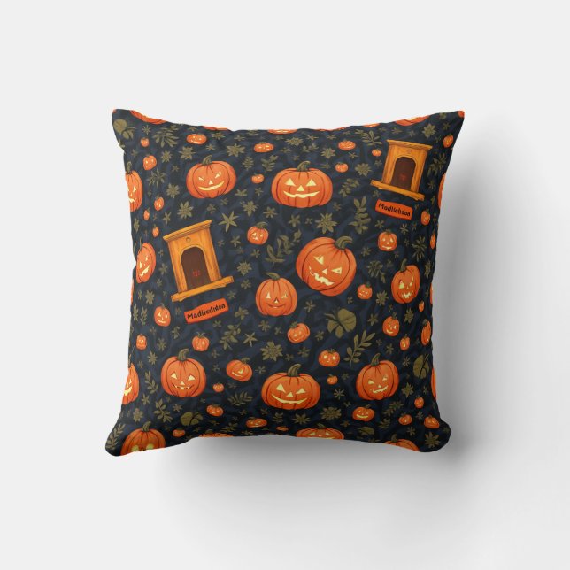 almofada de abóbora de halloween (Verso)