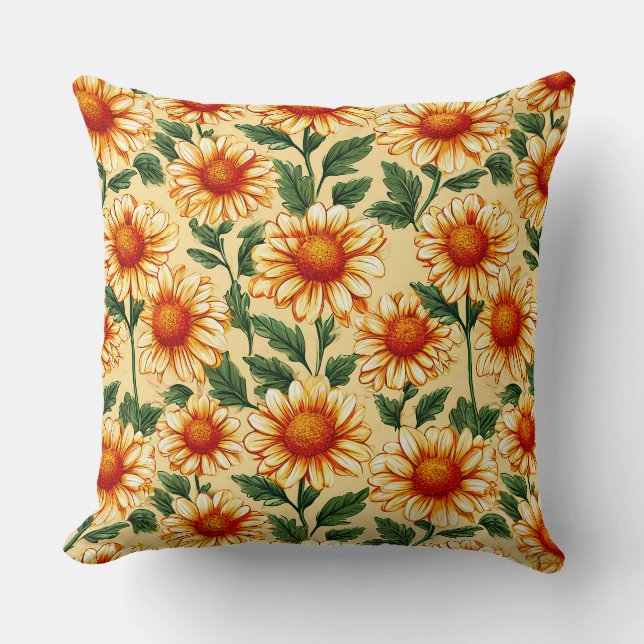 Almofada de Acabamento Moderno Alegre com Floral A (Frente)