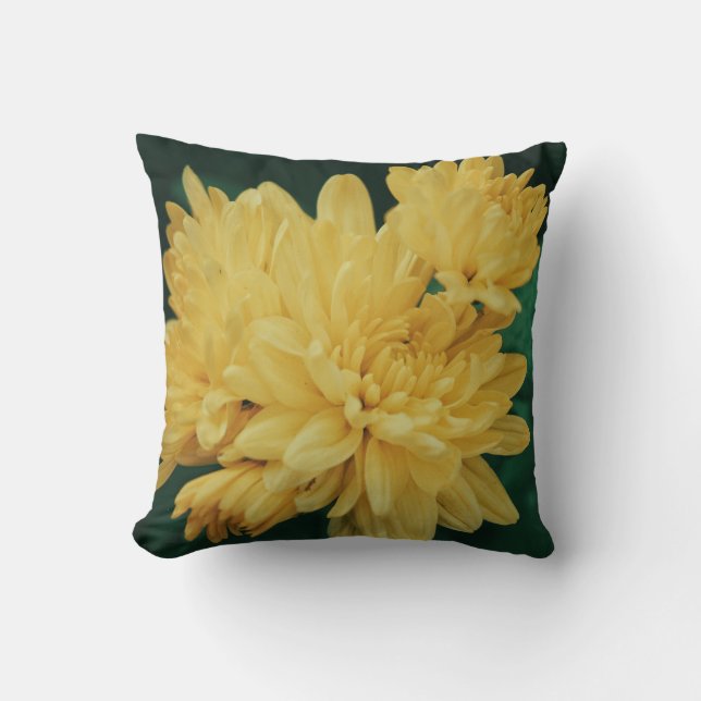 Almofada de Almofada de Flor de Crisântemo Amarelo (Frente)