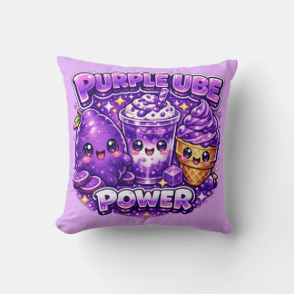 Almofada de Almofada Kawaii Poder Ube Roxo