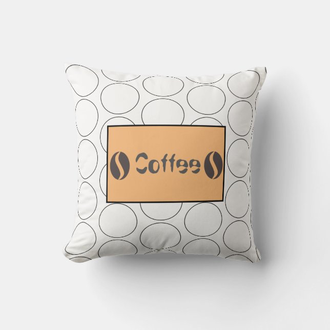 Almofada de Almofadão de Círculos de Grãos de Café (Frente)