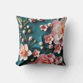 Almofada de Arremesso Botânica Floral Rosa Elegant