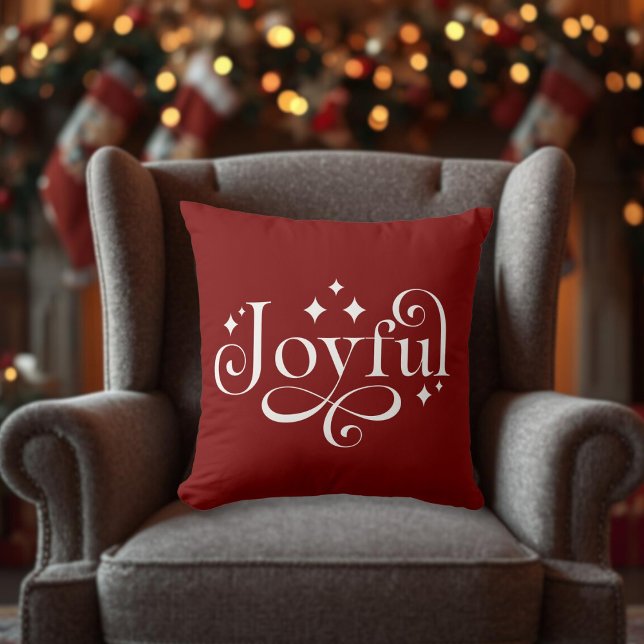 Almofada de Arremesso Burgundy Alegre Brilhante (Sparkling Joyful Burgundy Throw Pillow)