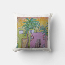 Almofada de Arremesso Cabines de Praia e Céus Dour