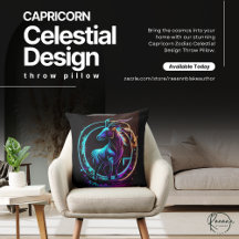 Almofada de Arremesso com Design Celestial do Zodí