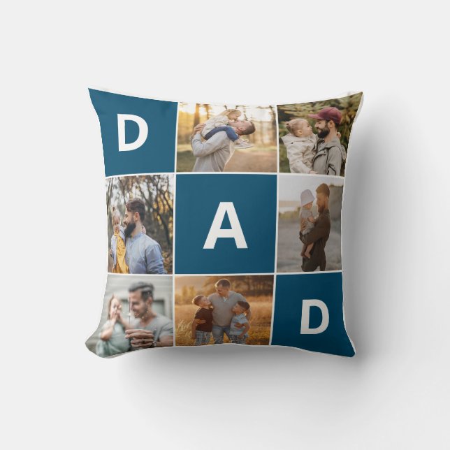 Almofada de Arremesso com Foto do Papai para o Dia (Frente)