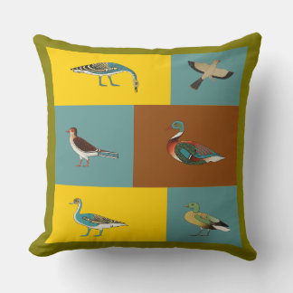 Almofada de Arremesso com Ilustração de Aves Aquát