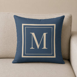 Almofada de Arremesso com Monograma em Azul Person