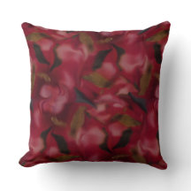 Almofada de Arremesso com Padrão Floral Borgonha