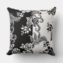Almofada de Arremesso com Padrão Floral Monocromát