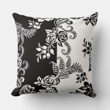 Almofada de Arremesso com Padrão Floral Monocromát