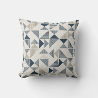 Almofada de Arremesso com Padrão Geométrico Azul e
