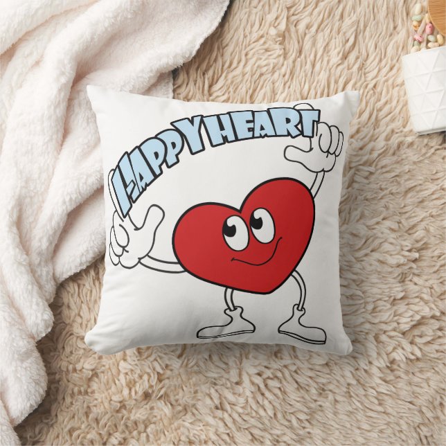 Almofada de Arremesso Coração Feliz – Design Fofo  (Cobertor)