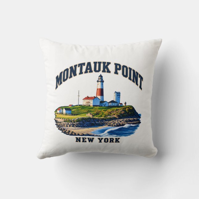 Almofada de Arremesso da Montauk Point Lighthouse (Verso)