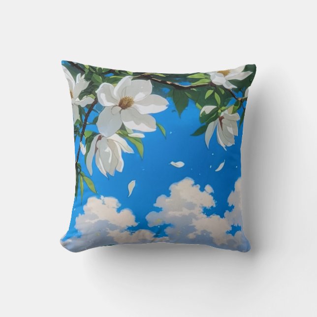 Almofada de Arremesso da Série Floral — Magnólia B (Frente)