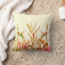 Almofada de Arremesso de Aquarela Botânica Tropica