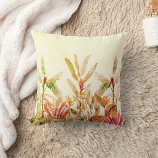 Almofada de Arremesso de Aquarela Botânica Tropica