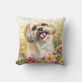 Almofada de Arremesso de Aquarela Lhasa Apso