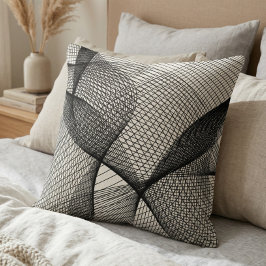 Almofada de Arremesso de Arte de Linha Geométrica 