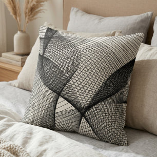 Almofada de Arremesso de Arte de Linha Geométrica