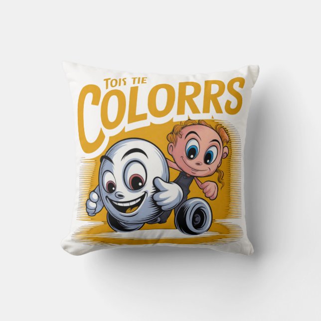 Almofada de Arremesso de Arte Pop de Desenho Anima (Frente)
