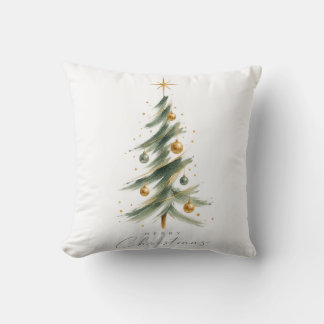 Almofada de Arremesso de Árvore de Natal em Aquare