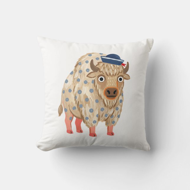Almofada de Arremesso de Bolinhas Navy Bison Fofa (Frente)