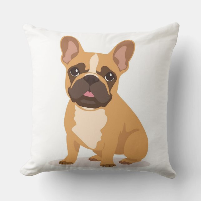 Almofada de Arremesso de Cachorro Francês Brincalh (Frente)