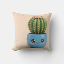 Almofada de Arremesso de Cacto de Barril Kawaii Pl