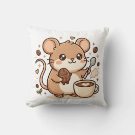 Almofada de Arremesso de Café Mouse Kawaii