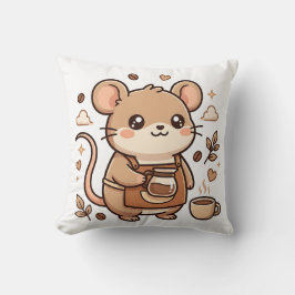 Almofada de Arremesso de Camundongo Barista Kawaii