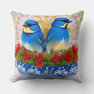 Almofada de Arremesso de Dois Pássaros Decoração F