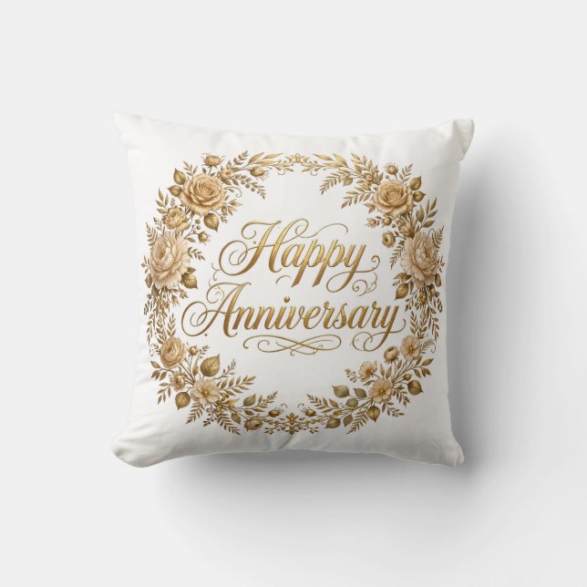 Almofada de Arremesso de Feliz Aniversário (Frente)