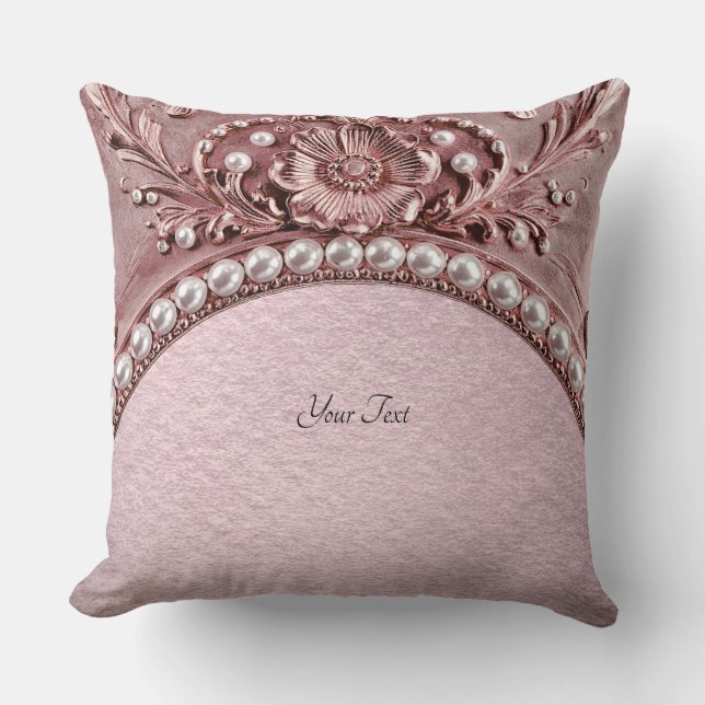 Almofada de Arremesso de Flor Rosa (Frente)