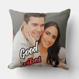 Almofada de Arremesso de Foto de Casal Good Vibes