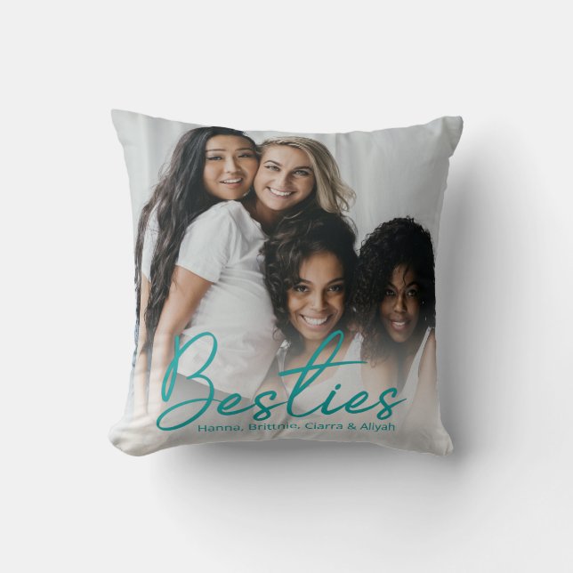 Almofada de Arremesso de Foto Personalizada Bestie (Frente)