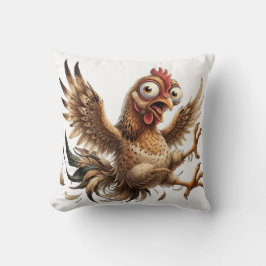 Almofada de Arremesso de Frango Louco Divertido