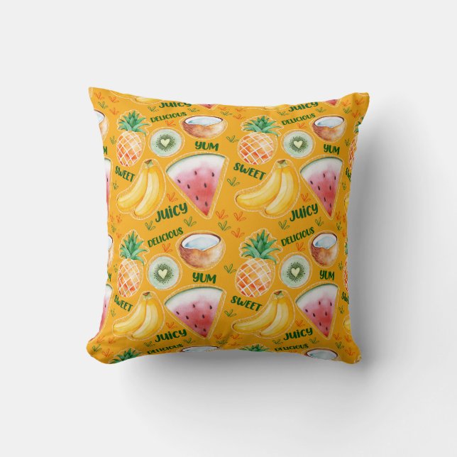 Almofada de Arremesso de Fruta Tropical (Frente)