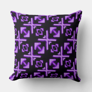 Almofada de Arremesso de Padrão Diagonal Neon Roxo