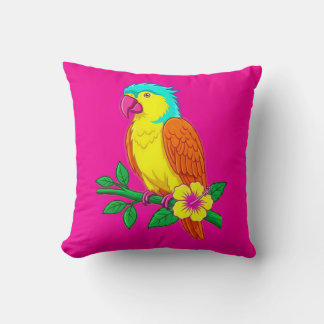 Almofada de Arremesso de Papagaio Tropical Vibrant