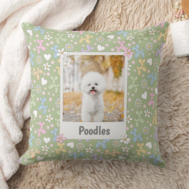 Almofada de Arremesso de Poodle de Foto Personaliz (Cobertor)