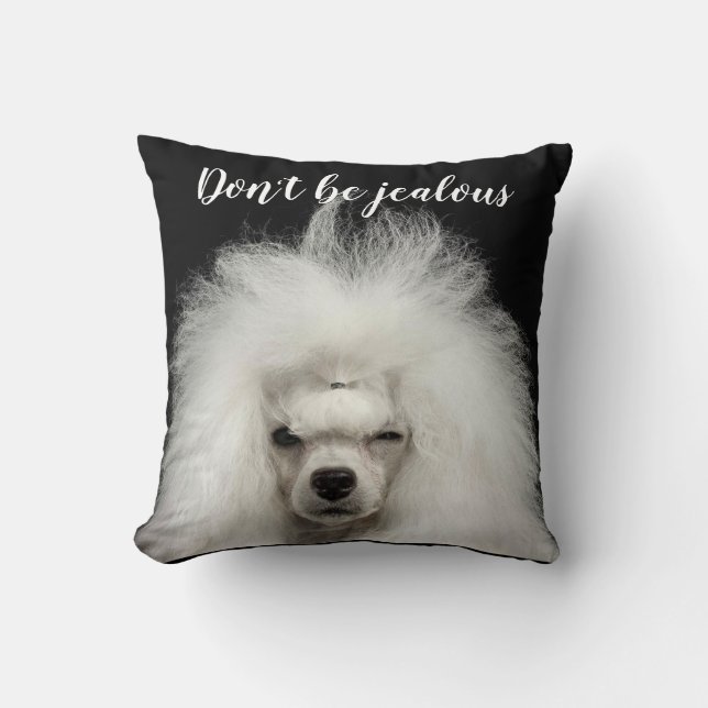 Almofada de Arremesso de Poodle Padrão Engraçado (Frente)