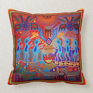 Almofada de Arremesso de Ritual Xamânico Huichol