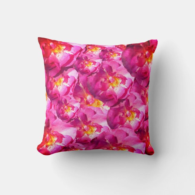 Almofada de Arremesso de Rosas Cor-de-Rosa (Frente)