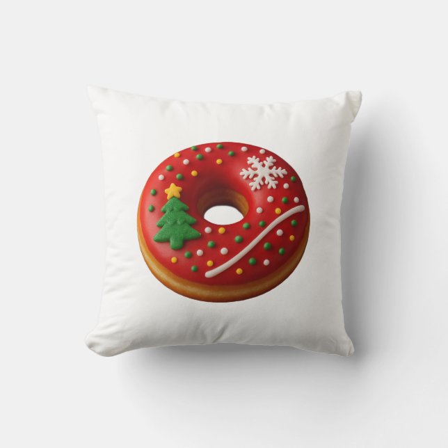 Almofada de Arremesso de Rosquinha de Natal Amor (Frente)