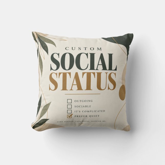 Almofada de Arremesso de Status Social de Introver (Frente)