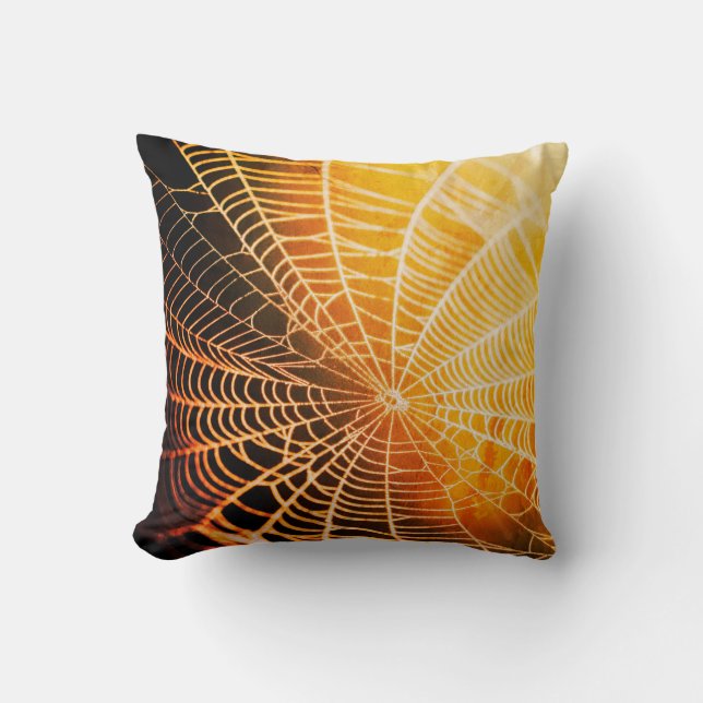 Almofada de Arremesso de Teia de Aranha Assustador (Frente)