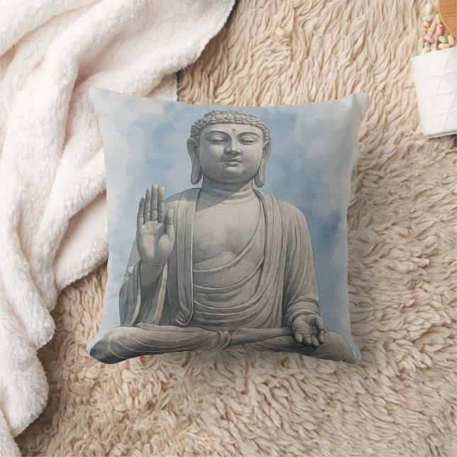 Almofada de Arremesso Estátua de Buda em Aquarela  (Cobertor)
