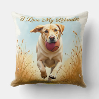 Almofada de Arremesso Eu Amo Meu Labrador