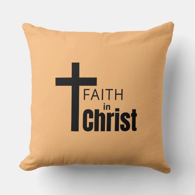 Almofada de Arremesso Fé Em Cristo (Frente)